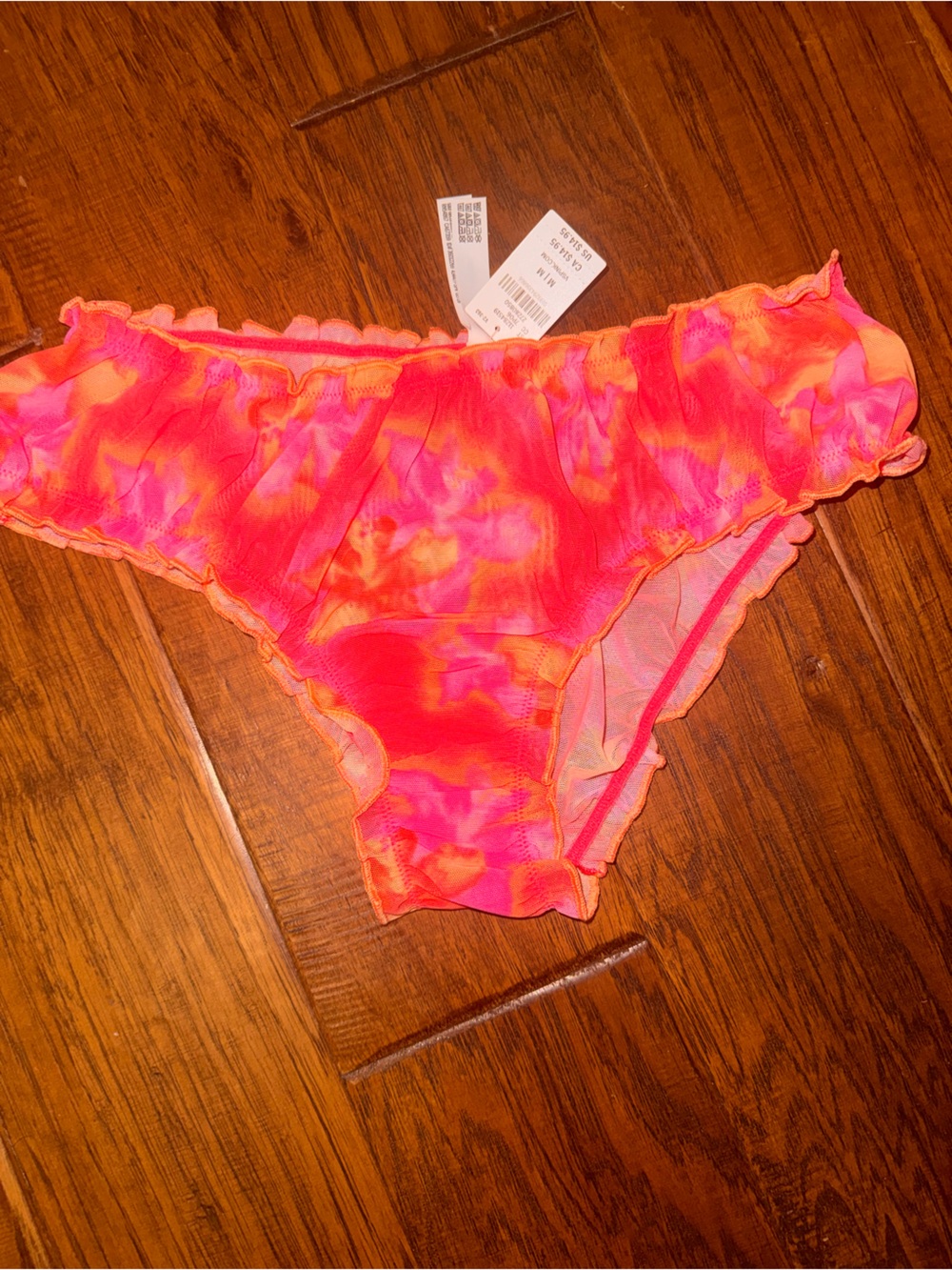 NWTBright Pink & Orange Tie-Dye Bikini Bottoms